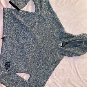 Grey Victoria secret pink cropped hoodie